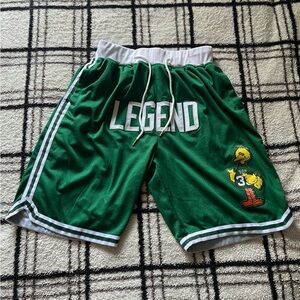 Green Mesh Basketball Shorts Big Bird